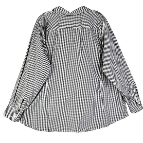 Lands End Button Down Shirt Plaid LS Black Gingham Plaid Women’s Size 22W - Picture 3 of 9